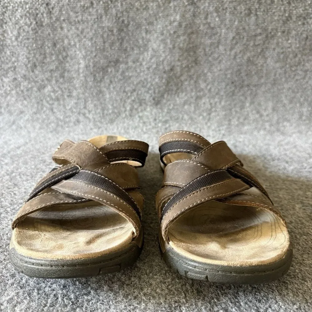 Merrell Boulder Men's Slide Sandals Brown Leather Slip-On Comfort US 11 EU 44